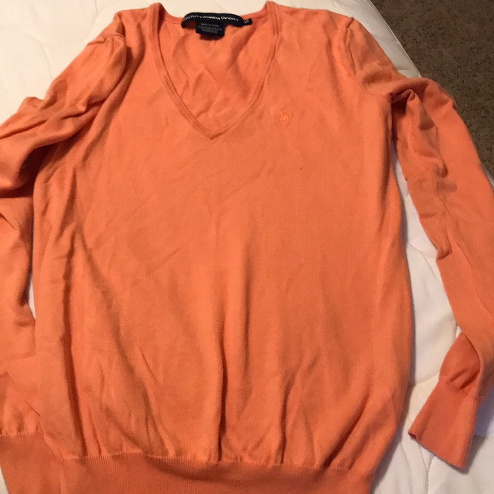 Orange long sleeve polo